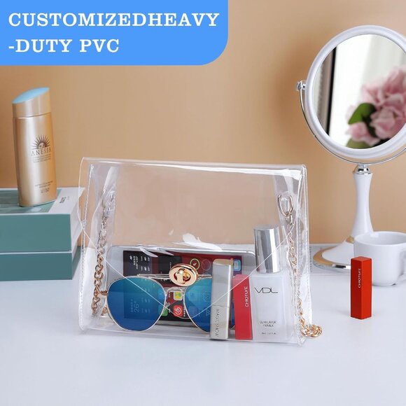 Clear Purse for Women, Clear Bag Stadium Approved, See Through Clear Handbag for - Picture 4 of 7